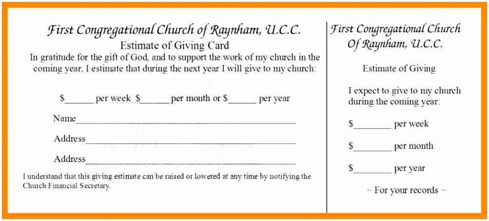 Donor Pledge Card Template Lovely 5 Church Pledge Card Template Roeca