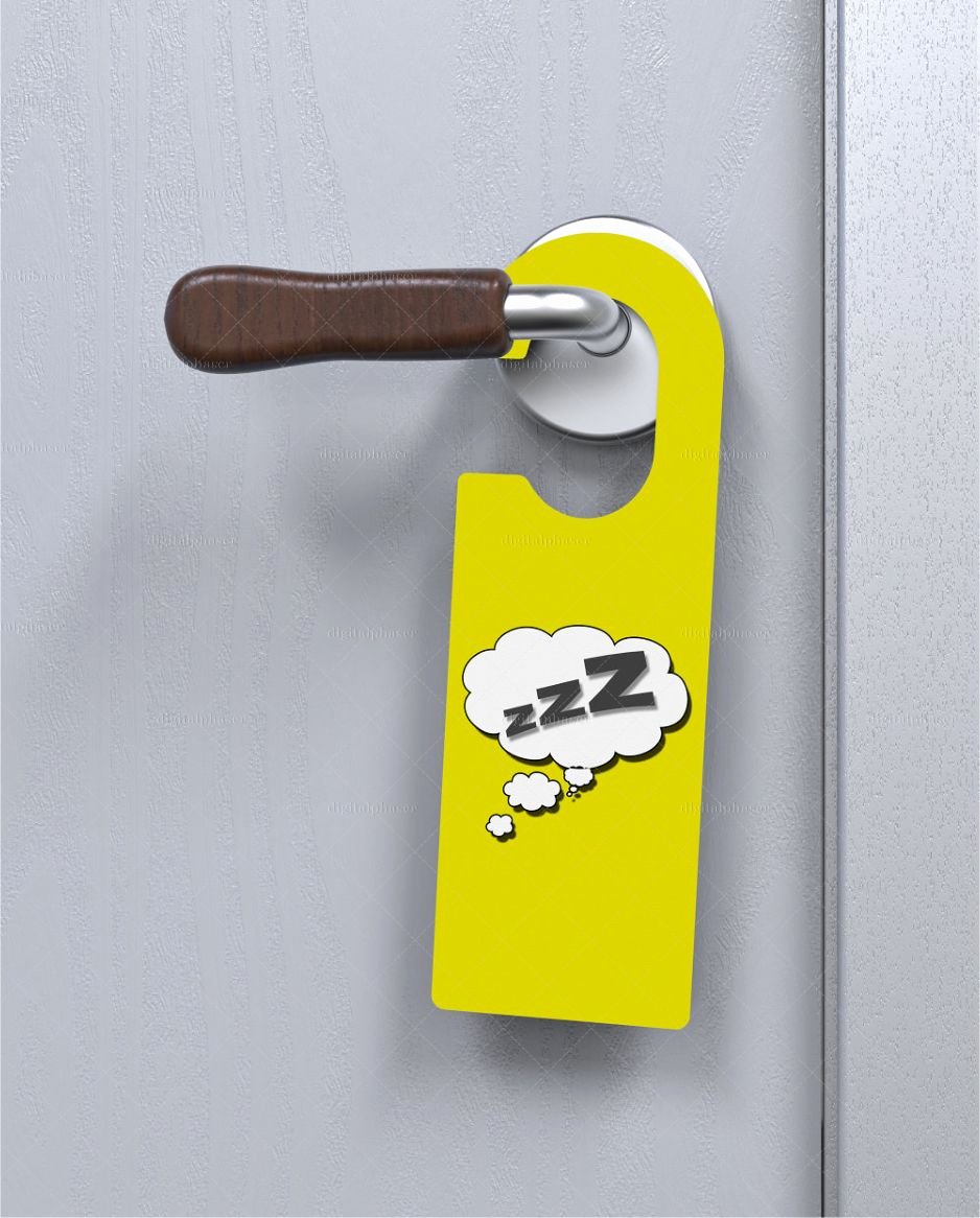 Door Hanger Template Psd Awesome Door Handle Plate Door Hanger Mockup Digitalphaser