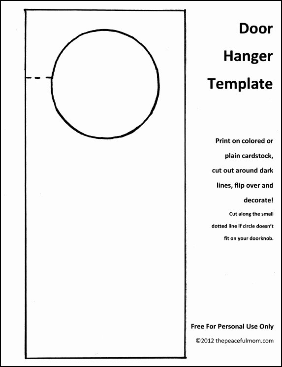 Door Hanger Template Publisher Beautiful Door Hanger Template