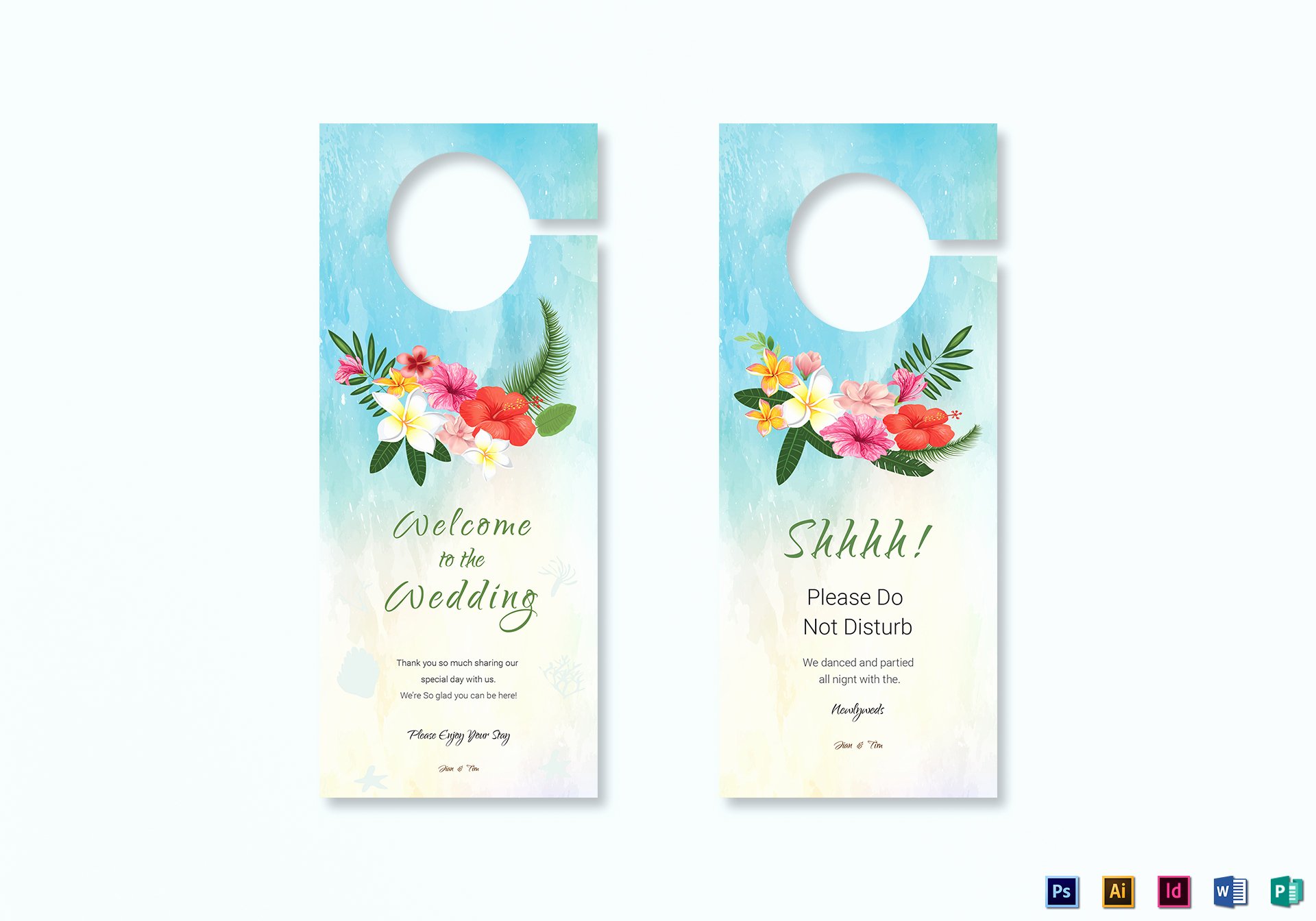 Door Hanger Template Publisher Elegant Beach Wedding Door Hanger Template In Psd Word Publisher