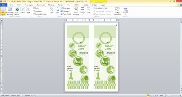 Door Hanger Template Publisher Fresh Free Door Hanger Template for Business Word 2013