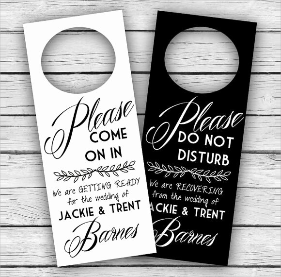 Door Hanger Template Word Luxury 9 Wedding Door Hanger Templates for Free Download