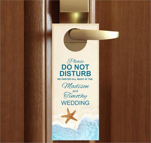 Door Knob Hanger Template New 9 Wedding Door Hanger Templates for Free Download