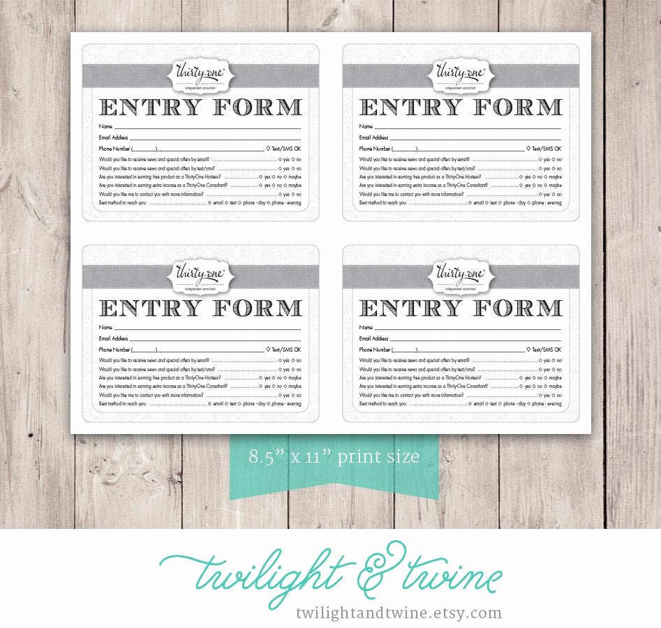 Drawing Entry form Template Best Of Thirty One Drawing Entry form Pdf Printable Template