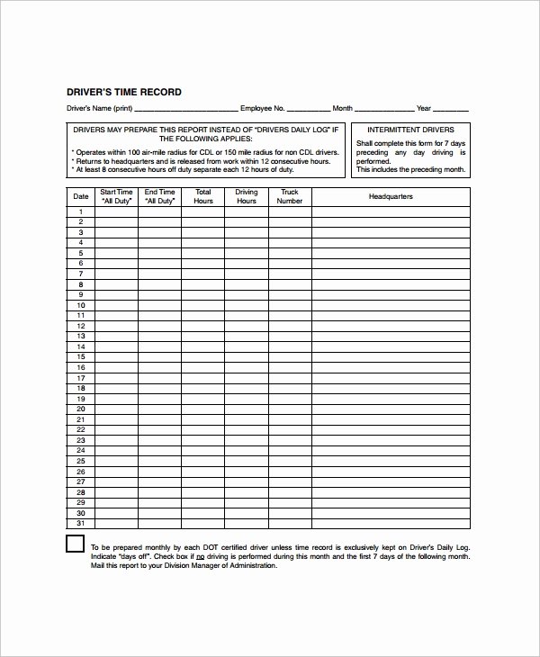 Driver Log Sheet Template Elegant Daily Log Template – 09 Free Word Excel Pdf Documents
