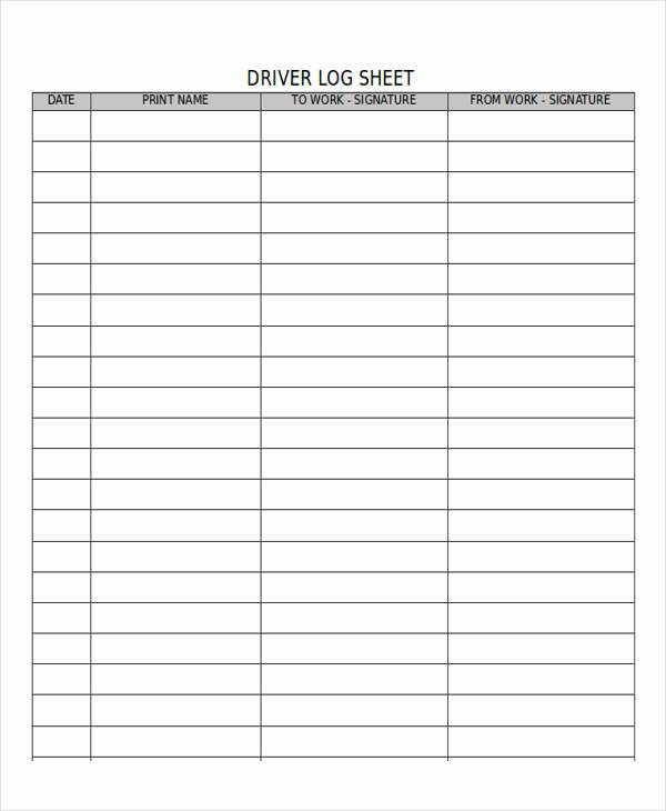 Driver Log Sheet Template New 28 Log Templates In Excel