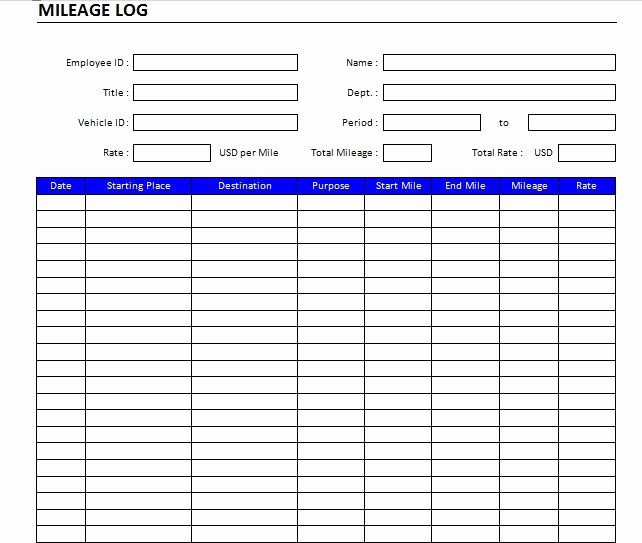 Driver Log Template Beautiful 22 Printable Mileage Log Examples Pdf