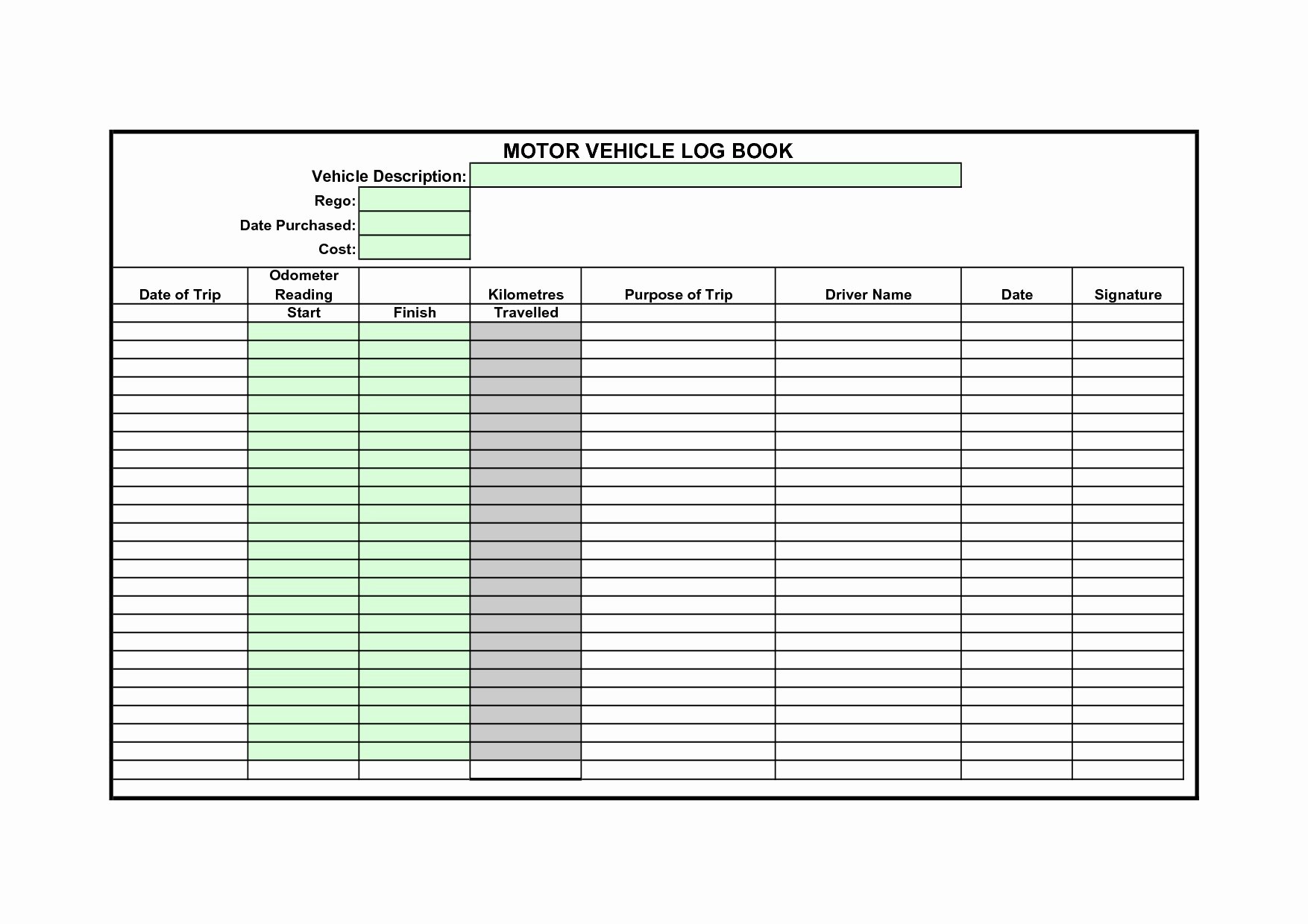 Driver Log Template Inspirational Truck Driver Log Book Excel Template