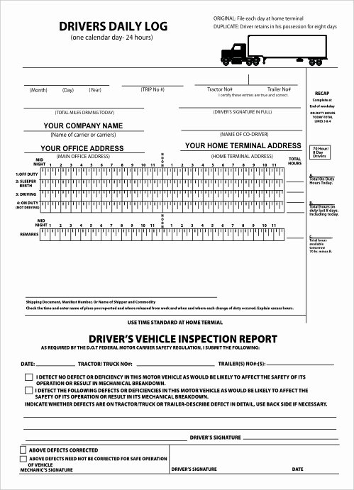 Driver Log Template Luxury Carbonless Invoice Template forms