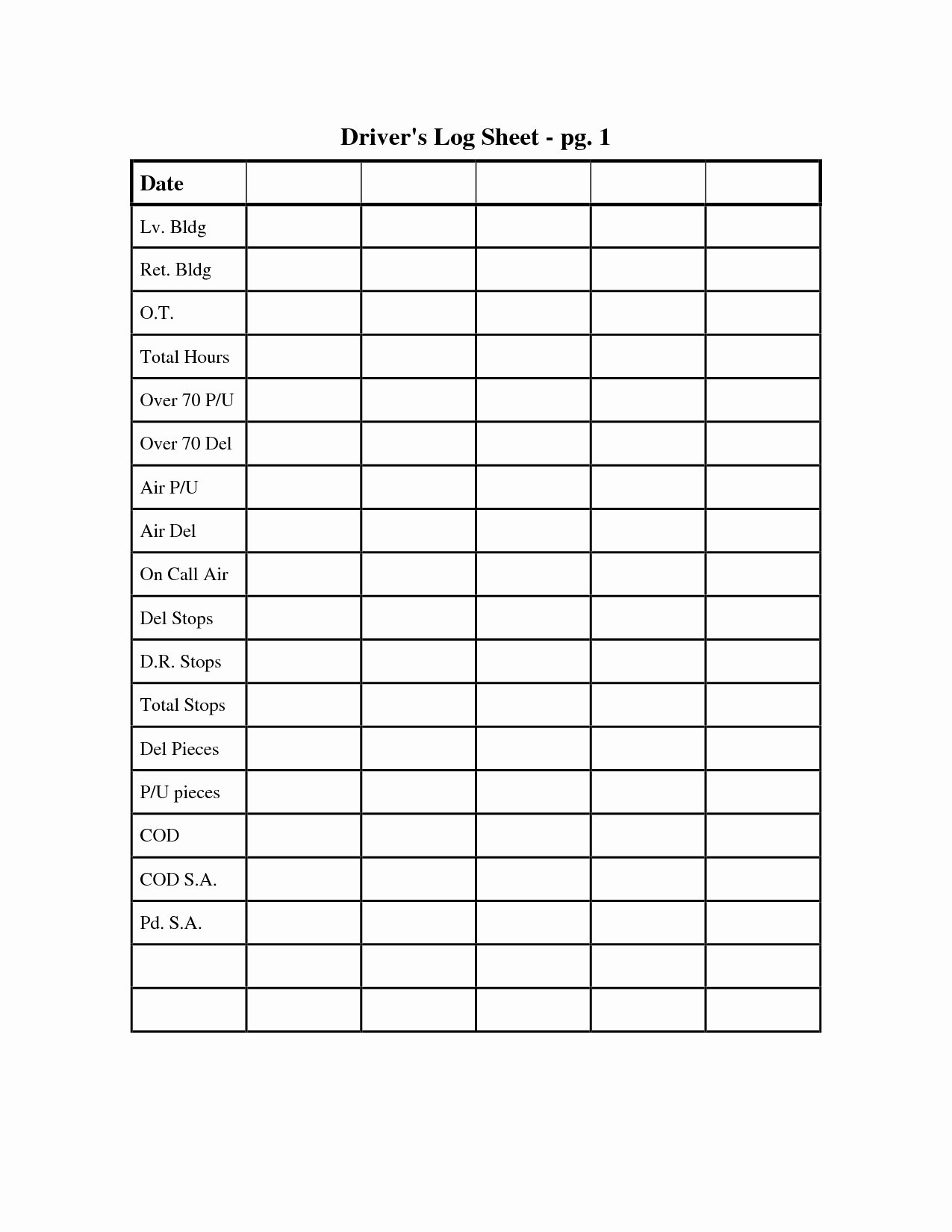 Driver Log Template Unique Best S Of Drivers Log Sheet Driver Log Sheet