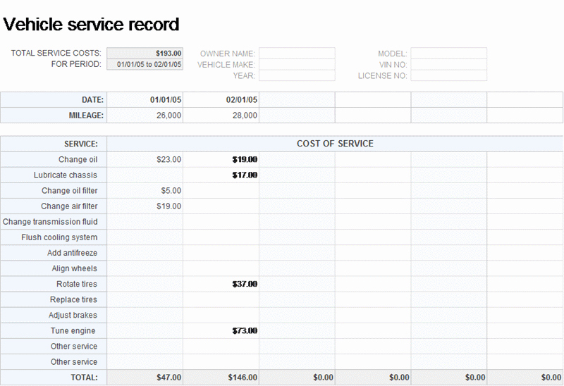 Driver Log Template Unique Vehicle Log Template