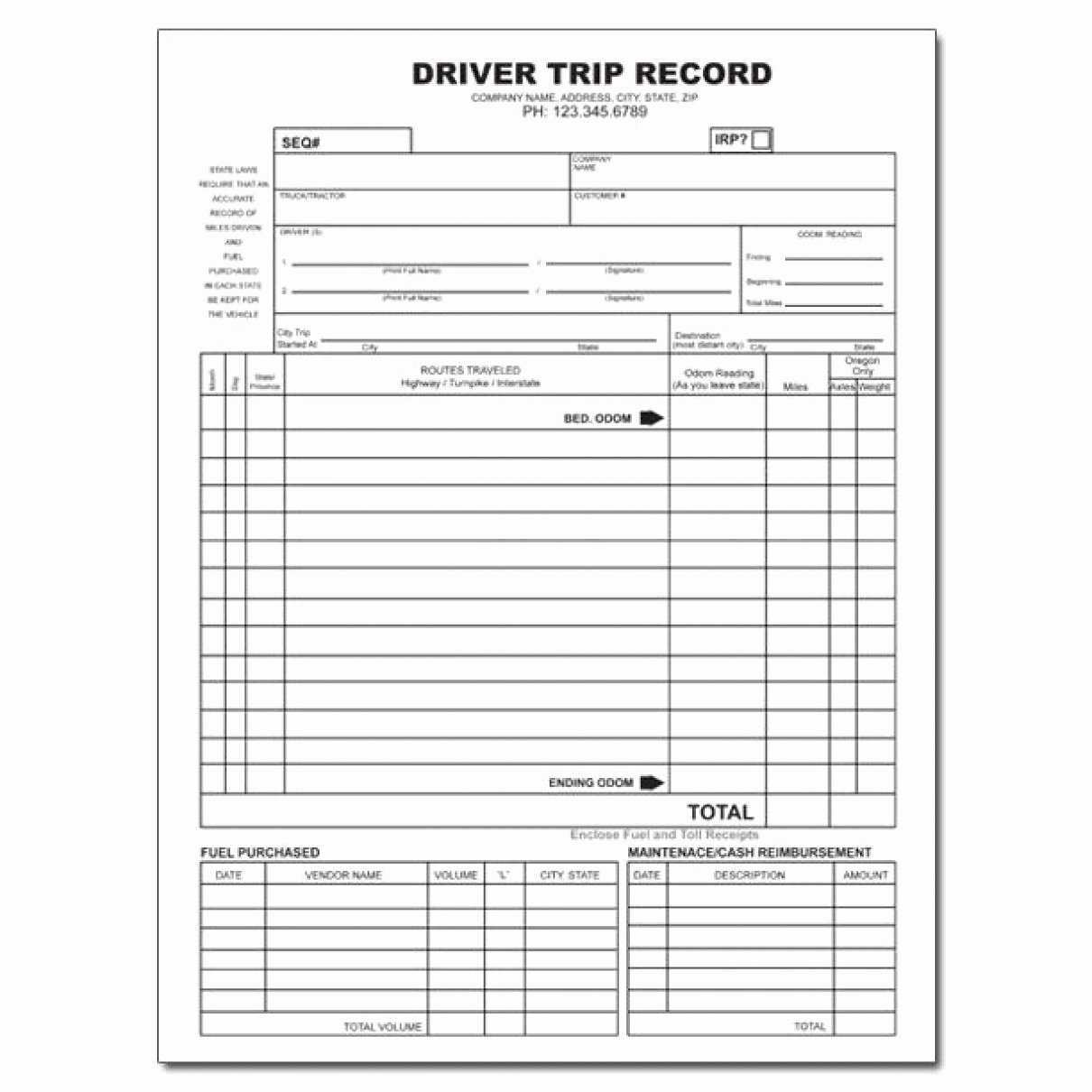 Driver Trip Sheet Best Of Truck Driver Tax Deductions Worksheet Briefencounters