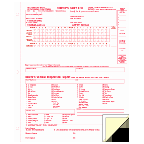 Driver Trip Sheet New Trip Envelopes Trip Expense Reports Bill Of Ladings