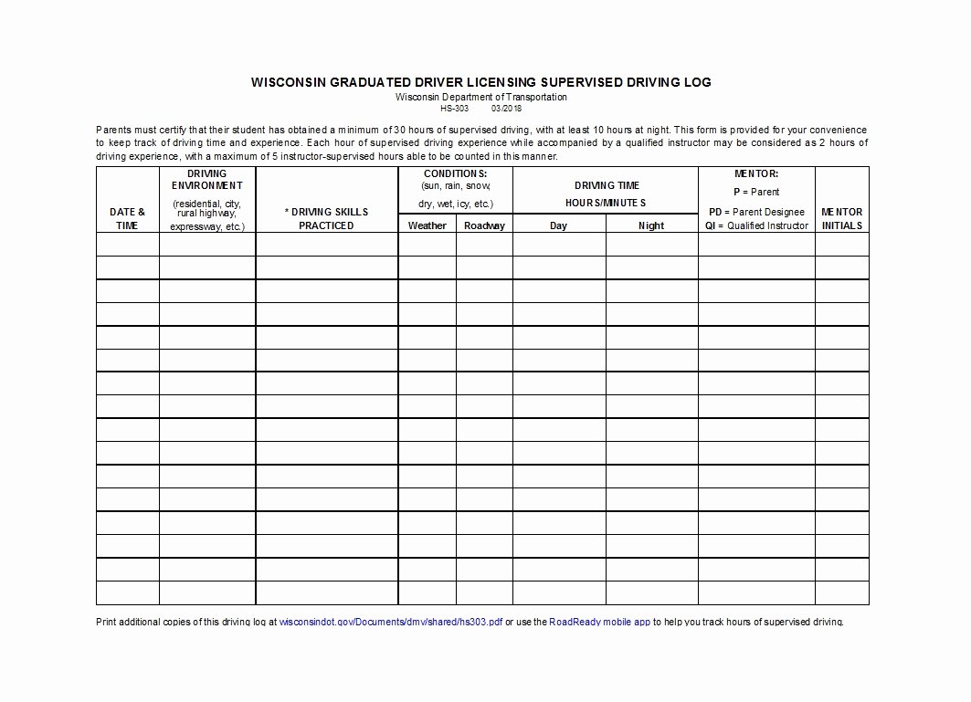 Drivers Log Book Template Awesome 50 Printable Driver S Daily Log Books [templates &amp; Examples]