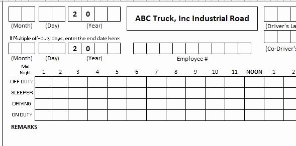 Drivers Log Book Template Awesome Daily Truck Driver Log Book Template Excel