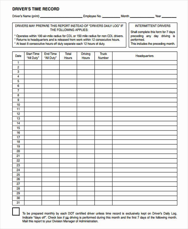 Drivers Log Book Template Free Elegant 52 Printable Log Sheet Templates