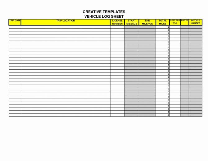 Drivers Log Book Template Free Luxury Driver Log Sheet Template Business Mileage Spreadsheet