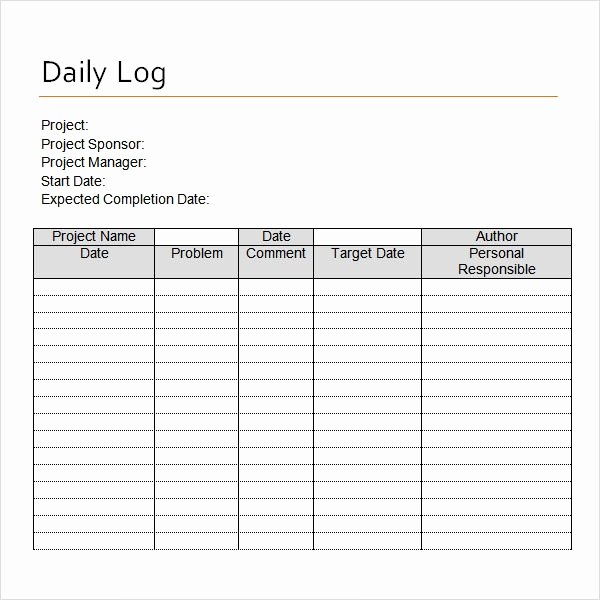 Drivers Log Book Template Free New 16 Sample Daily Log Templates Pdf Doc