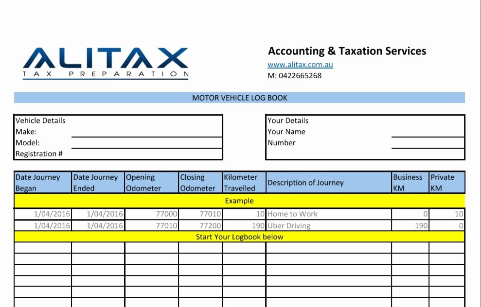 Drivers Log Book Template Inspirational Logbook for Uber Drivers Alitax