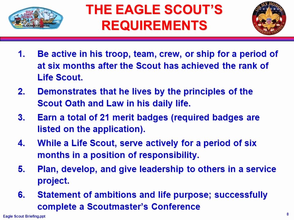 Eagle Scout Ambition Statement Example New Eagle Scout Information Requirements Ppt