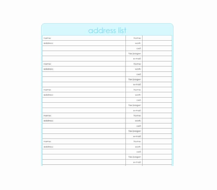 Editable Address Book Template Awesome 40 Printable &amp; Editable Address Book Templates [ Free]