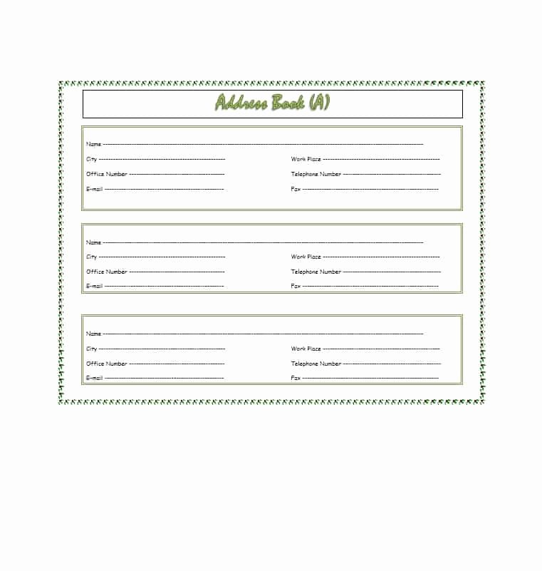 Editable Address Book Template Best Of 40 Printable &amp; Editable Address Book Templates [ Free]