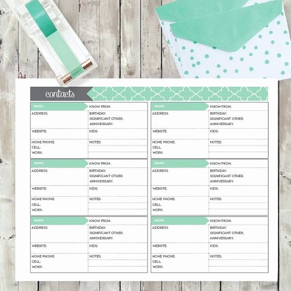 Editable Address Book Template Best Of Contact List Printable Editable Address Book by