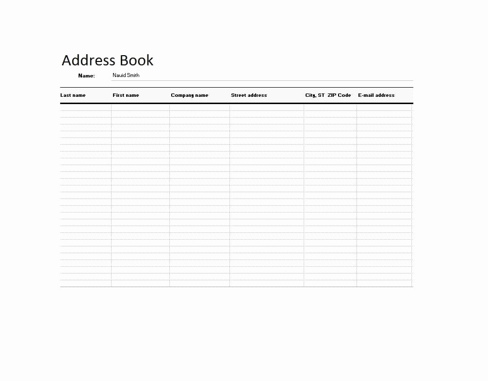 Editable Address Book Template Elegant 40 Printable &amp; Editable Address Book Templates [ Free]
