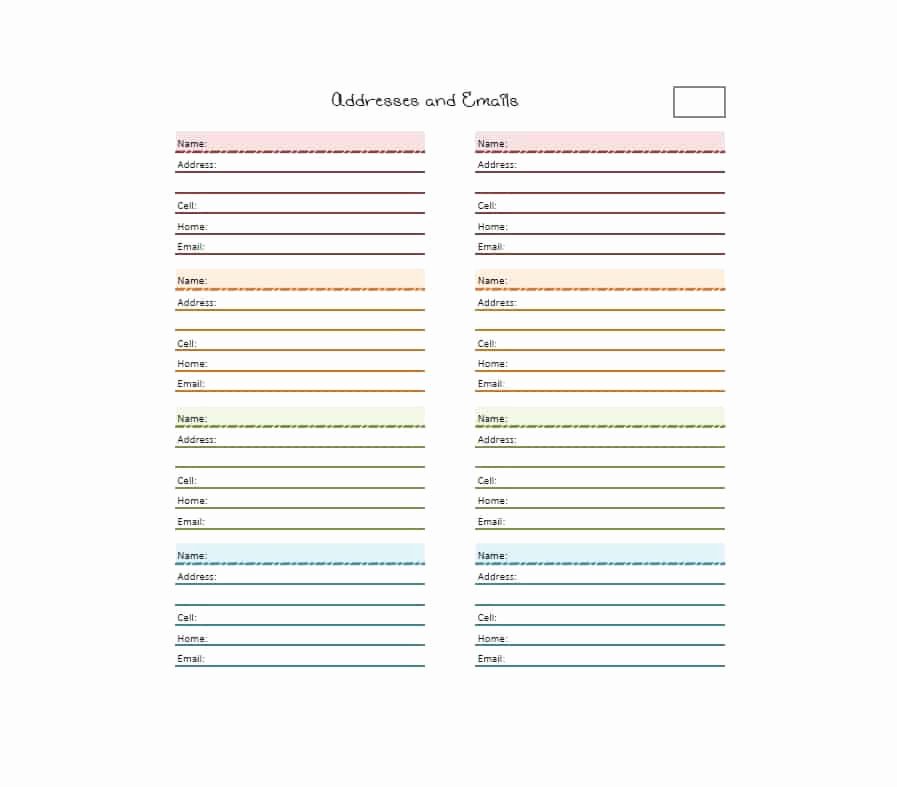 Editable Address Book Template Inspirational 40 Printable &amp; Editable Address Book Templates [ Free]