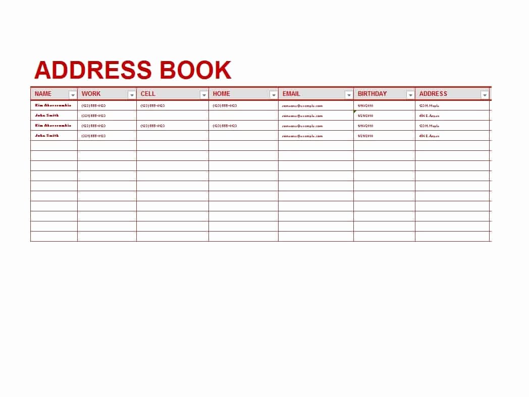 Editable Address Book Template Lovely 40 Printable &amp; Editable Address Book Templates [ Free]