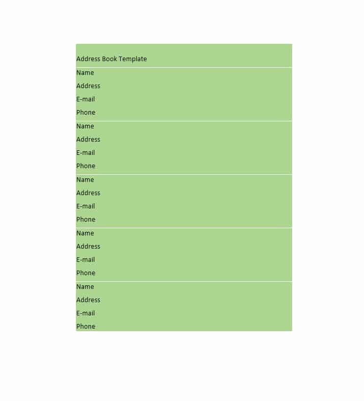 Editable Address Book Template New 40 Printable &amp; Editable Address Book Templates [ Free]