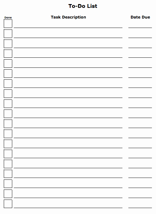 Editable Checklist Template Word Awesome 7 Free to Do Task List Templates Excel Pdf formats