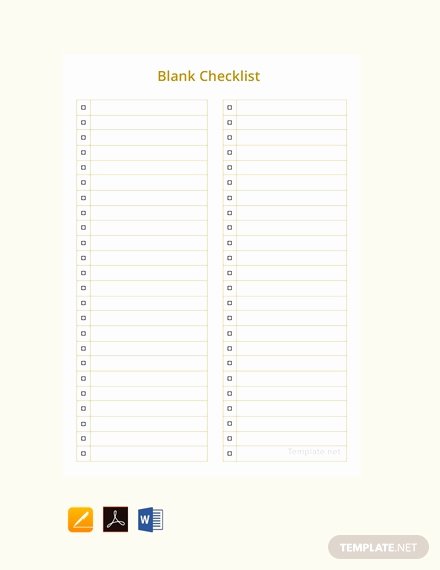 Editable Checklist Template Word Best Of Free Blank Checklist Template Download 149 Checklists In