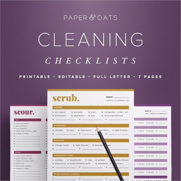 Editable Checklist Template Word Inspirational Cleaning Checklist Template 35 Word Excel Pdf