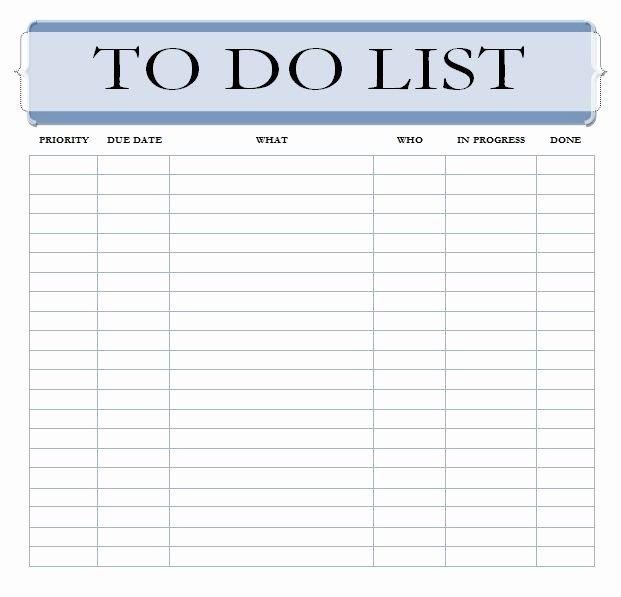 Editable Checklist Template Word Unique Editable to Do List Template