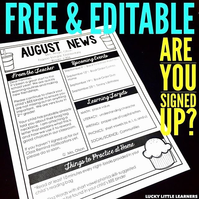 Editable Class List Awesome 17 Best Ideas About Preschool Newsletter Templates On