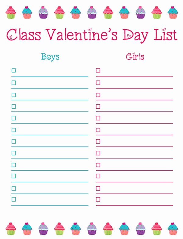 Editable Class List Inspirational Teacher S Note Free Valentine S Day Class List Printable