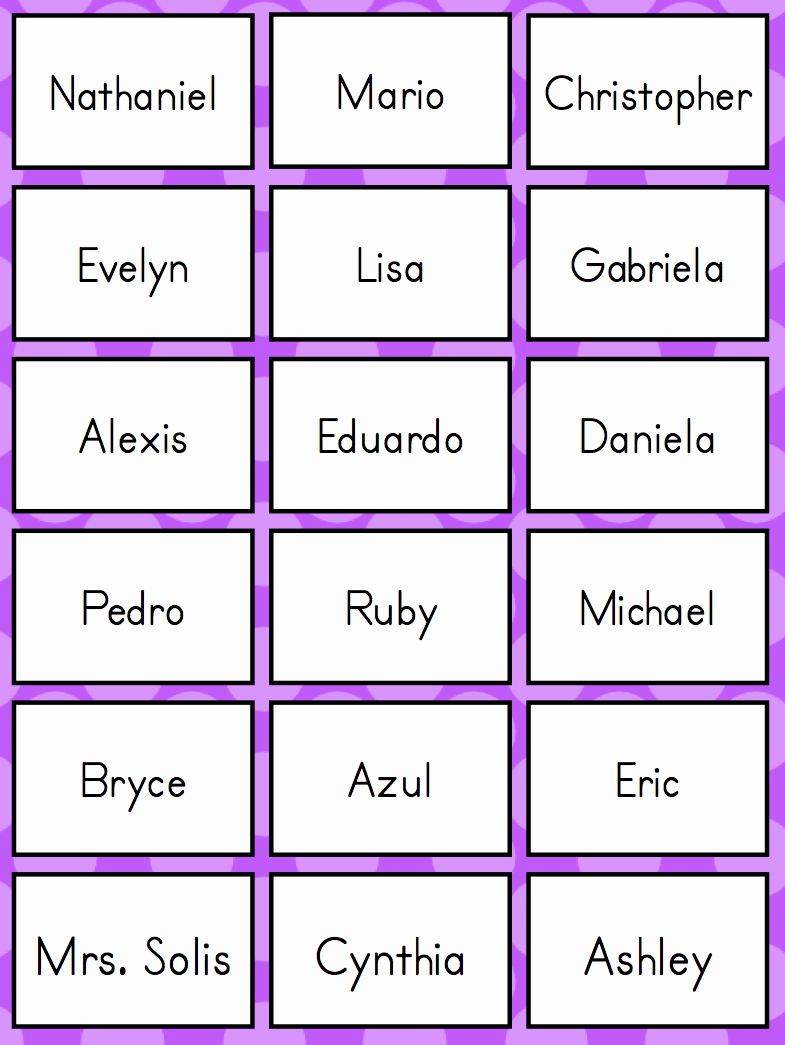 Editable Class List Lovely Mrs solis S Teaching Treasures Name Bingo &amp; Editable