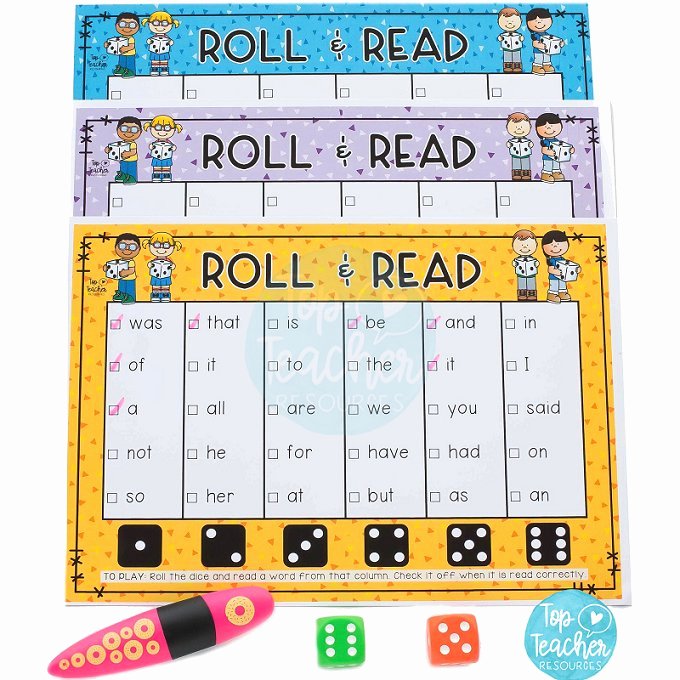 Editable Dice Template Lovely Roll &amp; Read Sight Words Editable