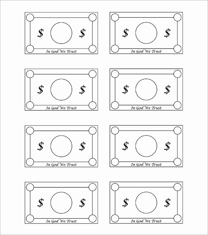 Editable Play Money Template Beautiful Play Money Template