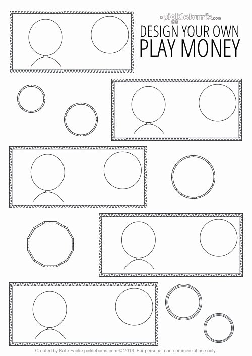 Editable Play Money Template Inspirational Design Your Own Printable Play Money Picklebums