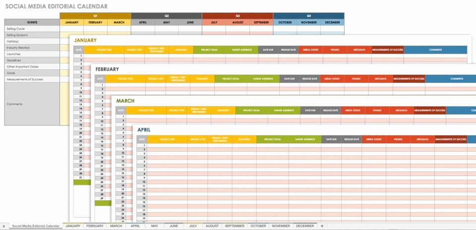 Editorial Calendar Template Google Docs Awesome Free social Media Calendar Templates