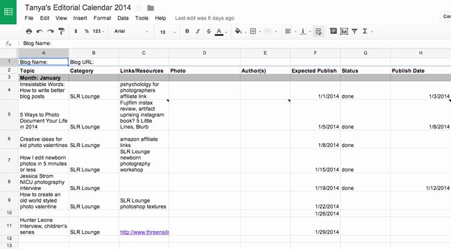 Editorial Calendar Template Google Docs New 5 tools for Speeding Up Your Graphy Blog Workflow