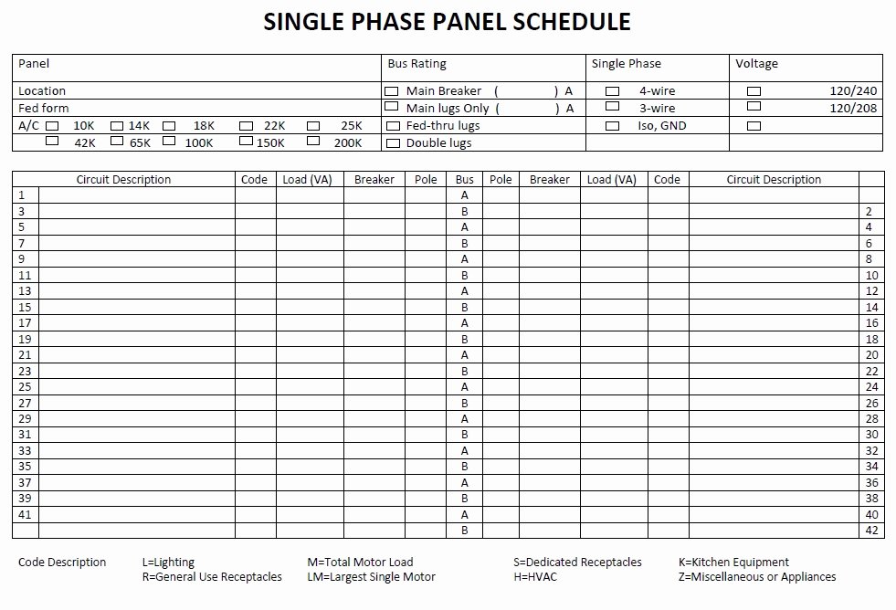 Electrical Panel Schedule Template Excel Unique Panel Schedule Template 5 Free Templates Schedule