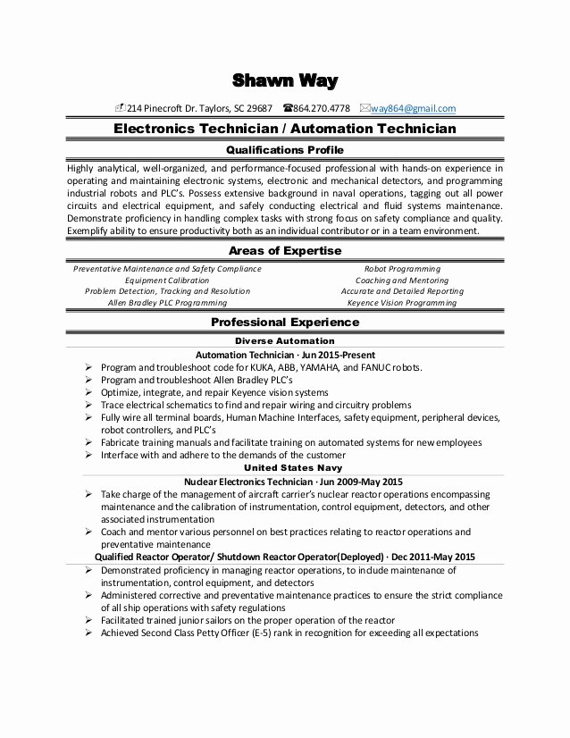 Electronics Technician Resume Sample Luxury Electrical Resume 2