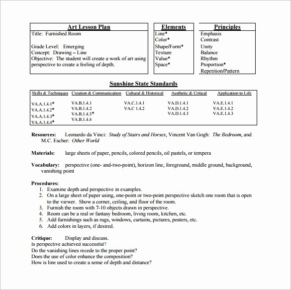 Elementary School Lesson Plan Beautiful Elementary Lesson Plan Template 11 Free Word Excel