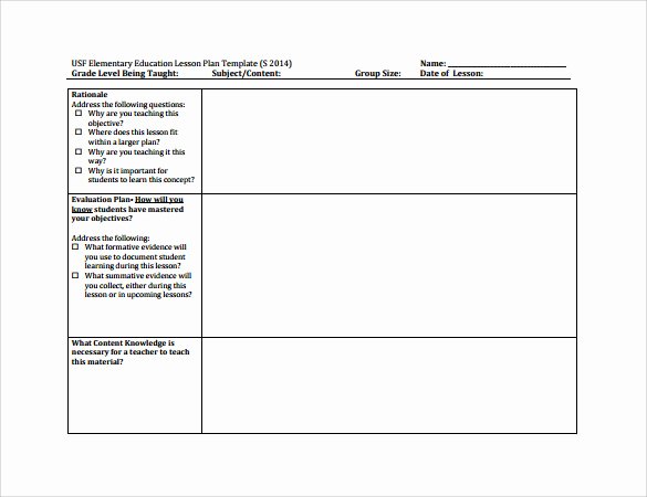 Elementary School Lesson Plan Best Of 9 Elementary Lesson Plan Samples