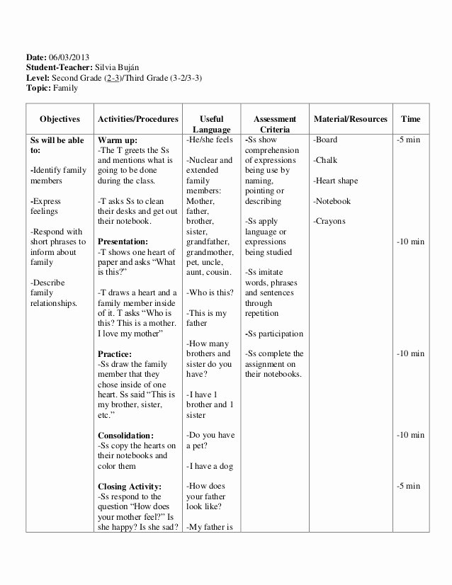 Elementary School Lesson Plan Best Of Lesson Plans for Elementary School