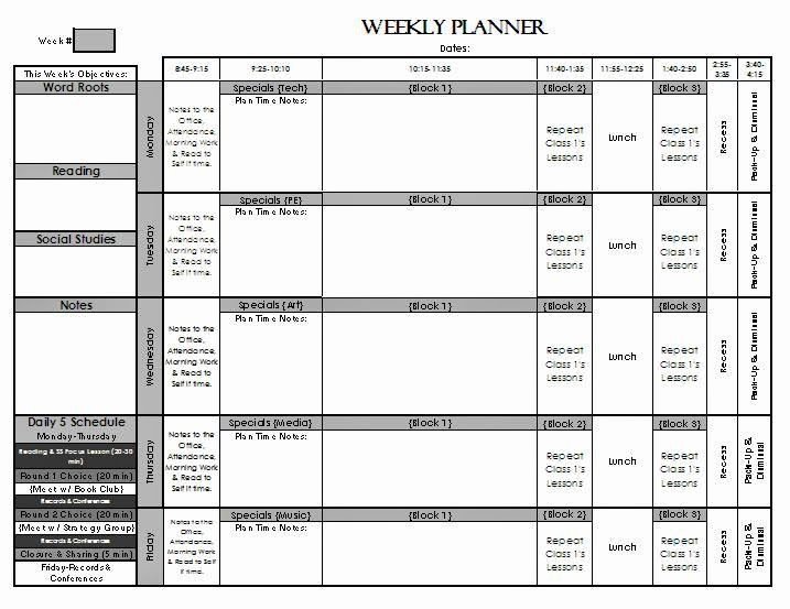 Elementary School Lesson Plan Fresh Check Out My Weekly Lesson Planning Page Templates for