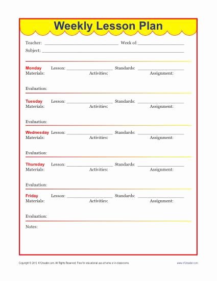 Elementary School Lesson Plan Luxury Weekly Detailed Lesson Plan Template Elementary